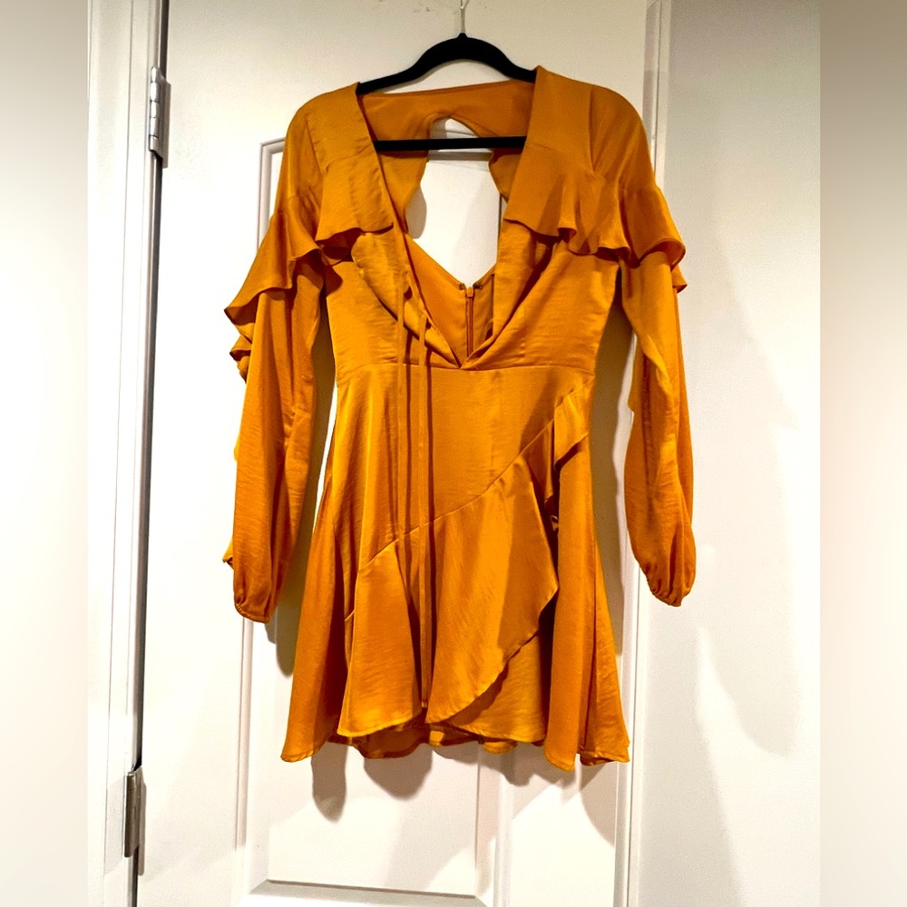 Gold silky dress